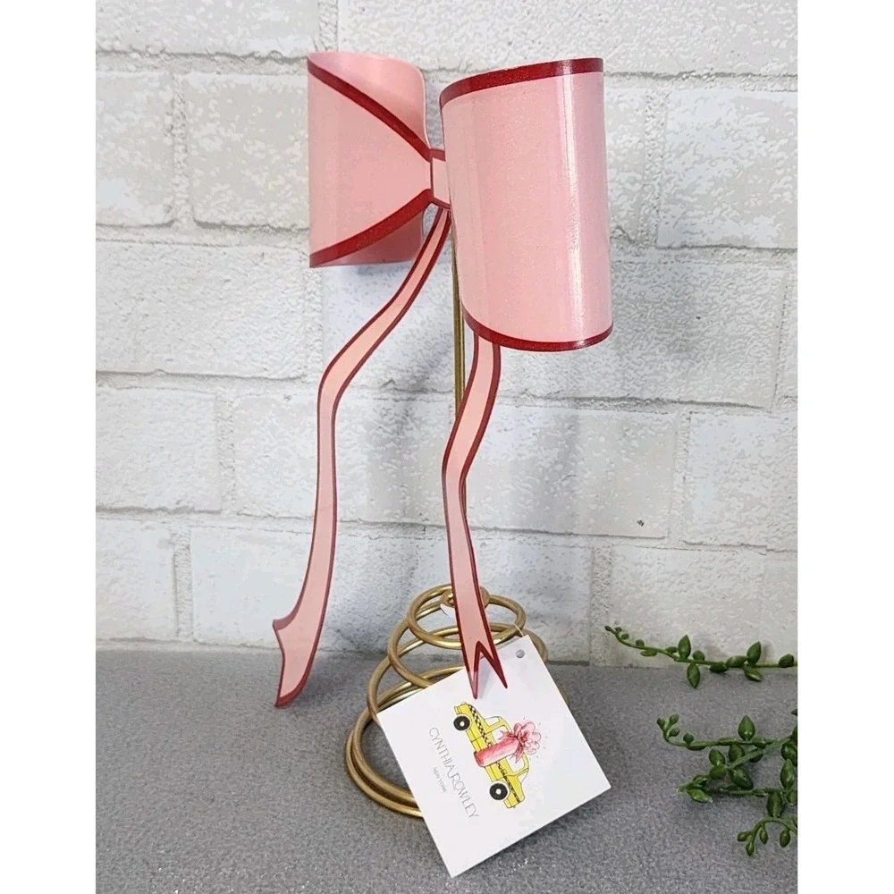 Pink Red Metal Bow Christmas Valentines Day Tree Topper 11